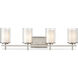 Huderson 4 Light 31 inch Brushed Nickel Vanity Light Wall Light